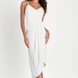 NWT LuLus Reinette White Midi Dress - Small